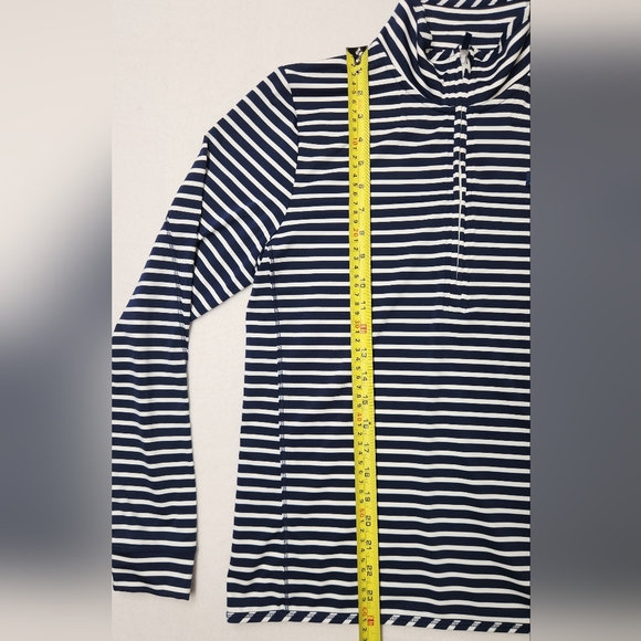 Vineyard Vines Sankaty Shep 1/4 Zip Pullover Striped Navy Coastal Preppy Sz S - Picture 8 of 10